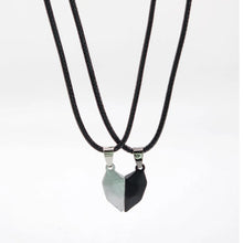 Custom Magnetic Stone heart Couple Necklace