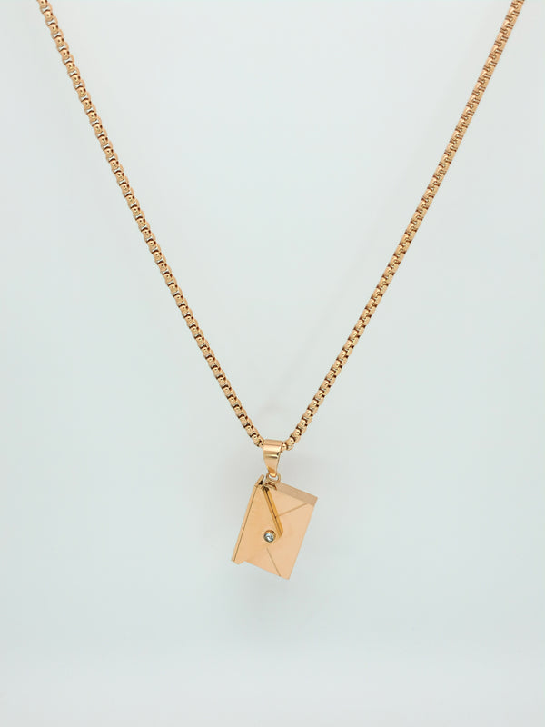 Custom Message Love Letter Necklace - Rose Gold