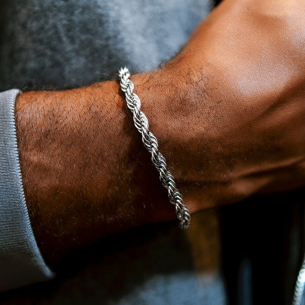 Rope Bracelet - White Gold (5mm)