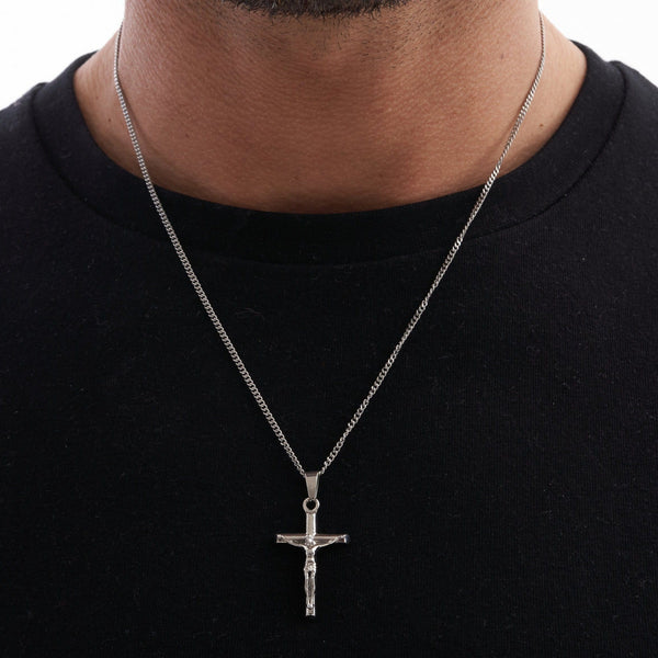 Crusifix Pedant - White Gold