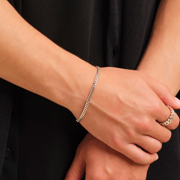 Cuban Bracelet - White Gold (3mm)