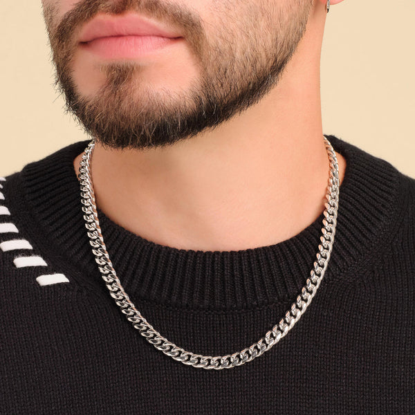 Cuban Chain - White Gold (7mm)