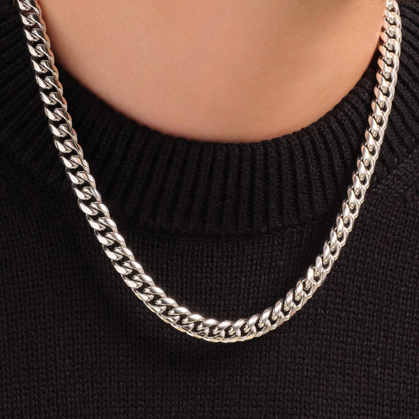 Cuban Chain - White Gold (7mm)