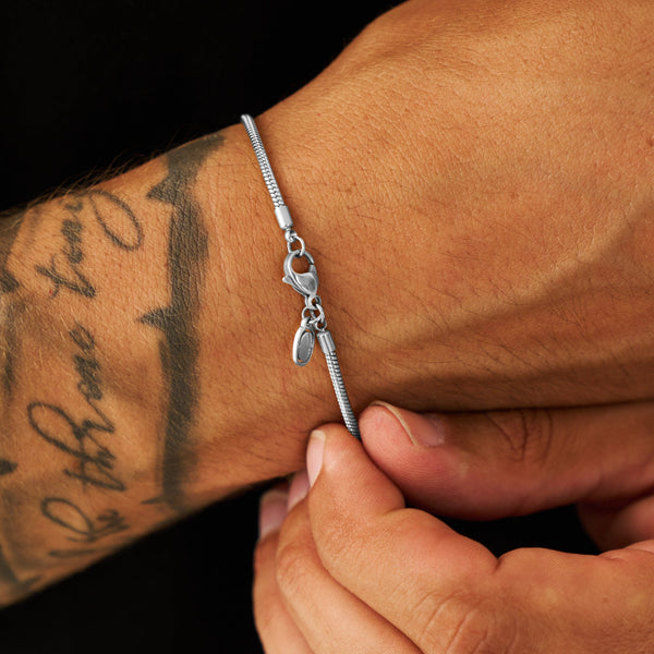 Minimal Snake Bracelet - White Gold  (2mm)
