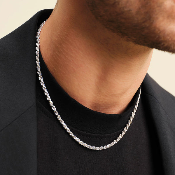 Rope Chain - White Gold  (5mm)