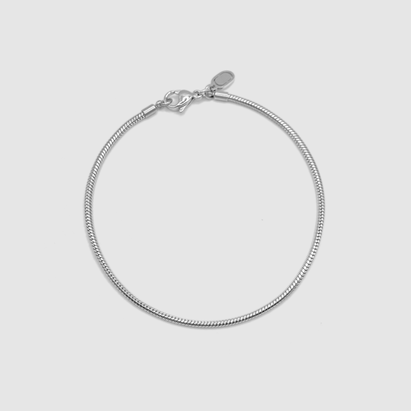 Minimal Snake Bracelet - White Gold  (2mm)