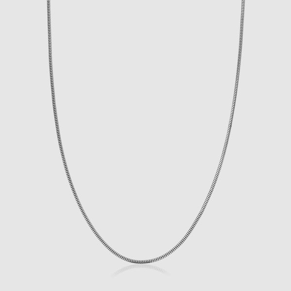 Minimal Round Snake Chain - White Gold (2mm)