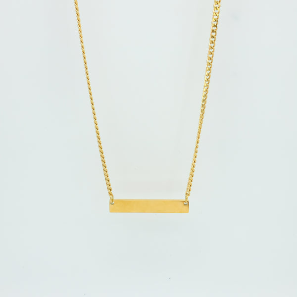 Custom Plate Necklace - Gold