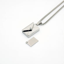 Custom Message love letter necklace - White Gold