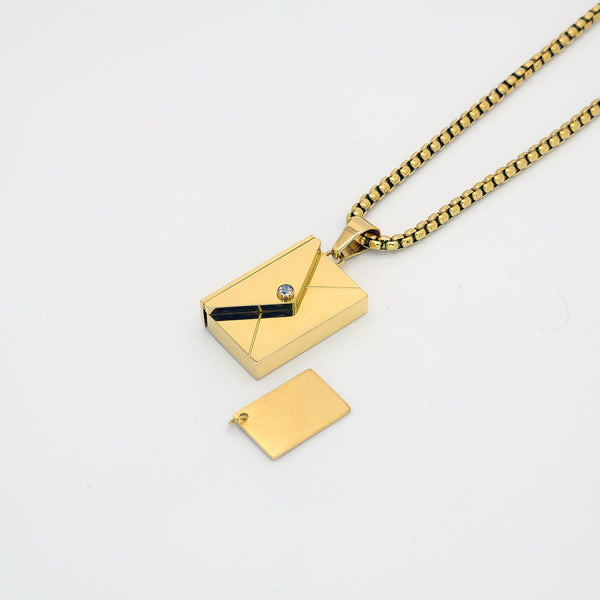 Customizable Love Letter Necklace - Gold