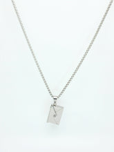 Custom Message love letter necklace - White Gold