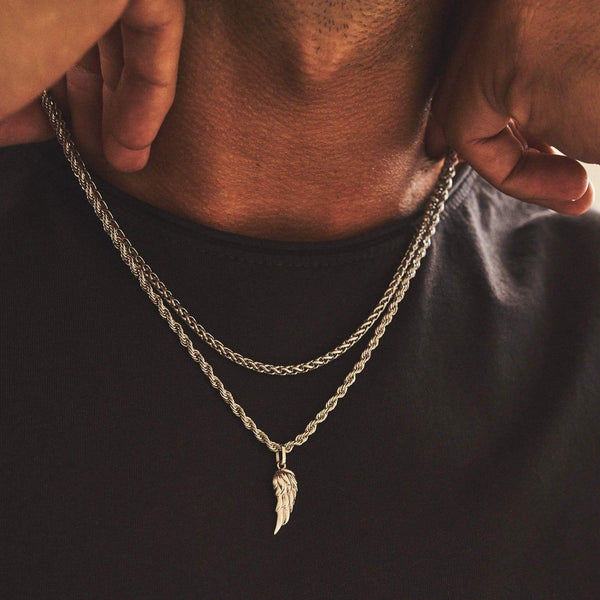 Angel Wing Pendant - White Gold