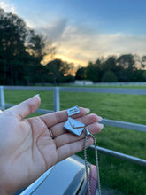 Custom Message love letter necklace - White Gold