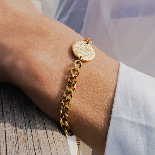 Custom Minimal Coin Bracelet - Gold