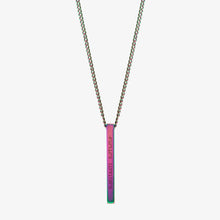 Custom Bar Necklace With Stone - White Gold
