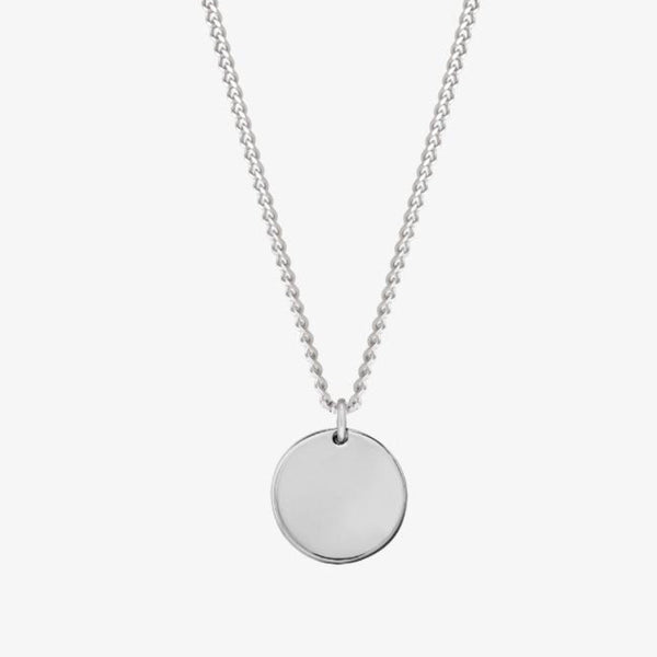 Minimal Custom Coin Necklace - White Gold