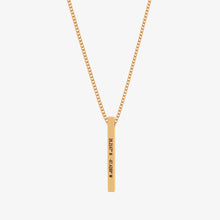 Custom Bar Necklace With Stone - Gold