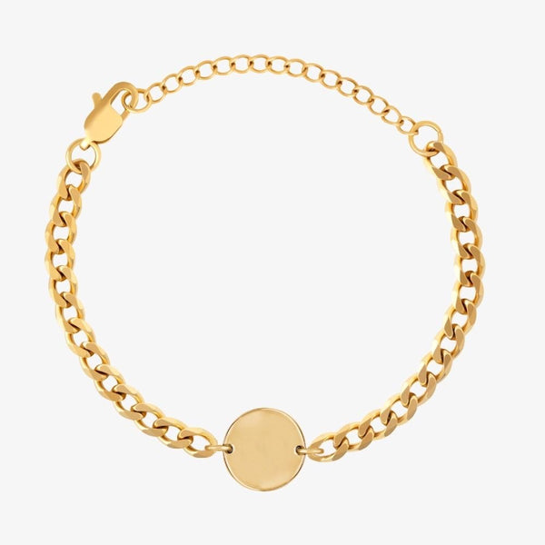 Custom Minimal Coin Bracelet - Gold