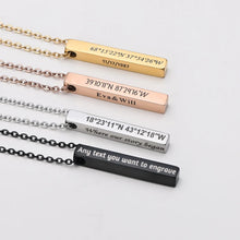 New - Custom Bar Necklace - White Gold