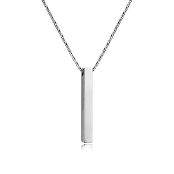 New - Custom Bar Necklace - White Gold