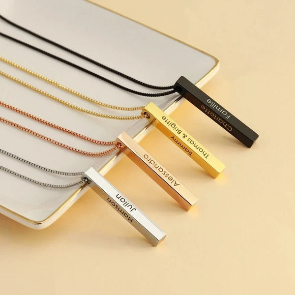 New - Custom Bar Necklace - Black Gold