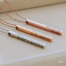 Custom Bar Necklace - Rose Gold