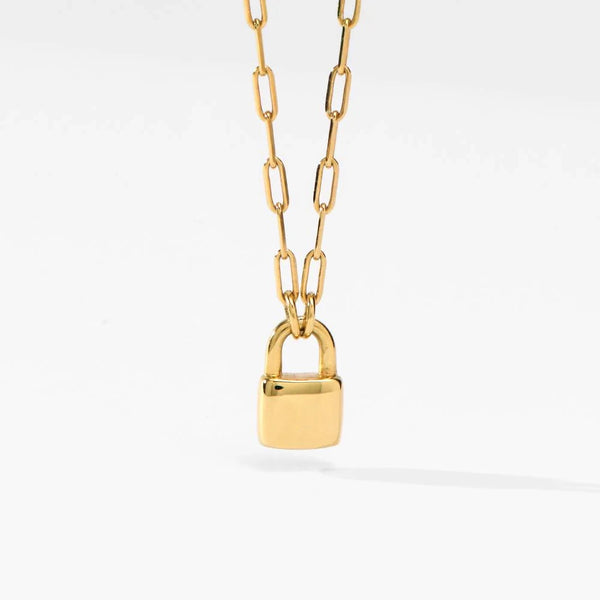 New - Initial Lock Necklace