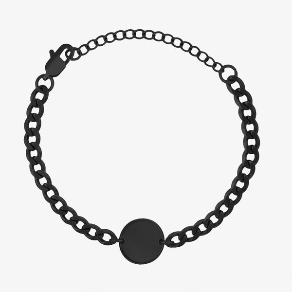 Custom Minimal Coin Bracelet - Black Gold